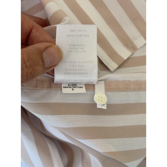 AYR Deep End Button Down Shirt Small Relaxed Peach Stripe Classic Coastal Preppy - Picture 10 of 10